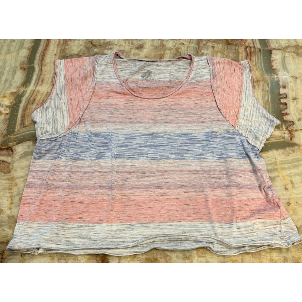 Pilcro By Anthropologie Womens T-Shirt Multicolor Striped Scoop Neck Comfort 1X
